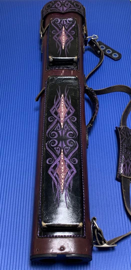 ビリヤード　キューケース　ヴォルツーリ volturi 4B8S パープル 限定1点】 Volturi ヴォルツーリ ケース 3x6 パープル カービング