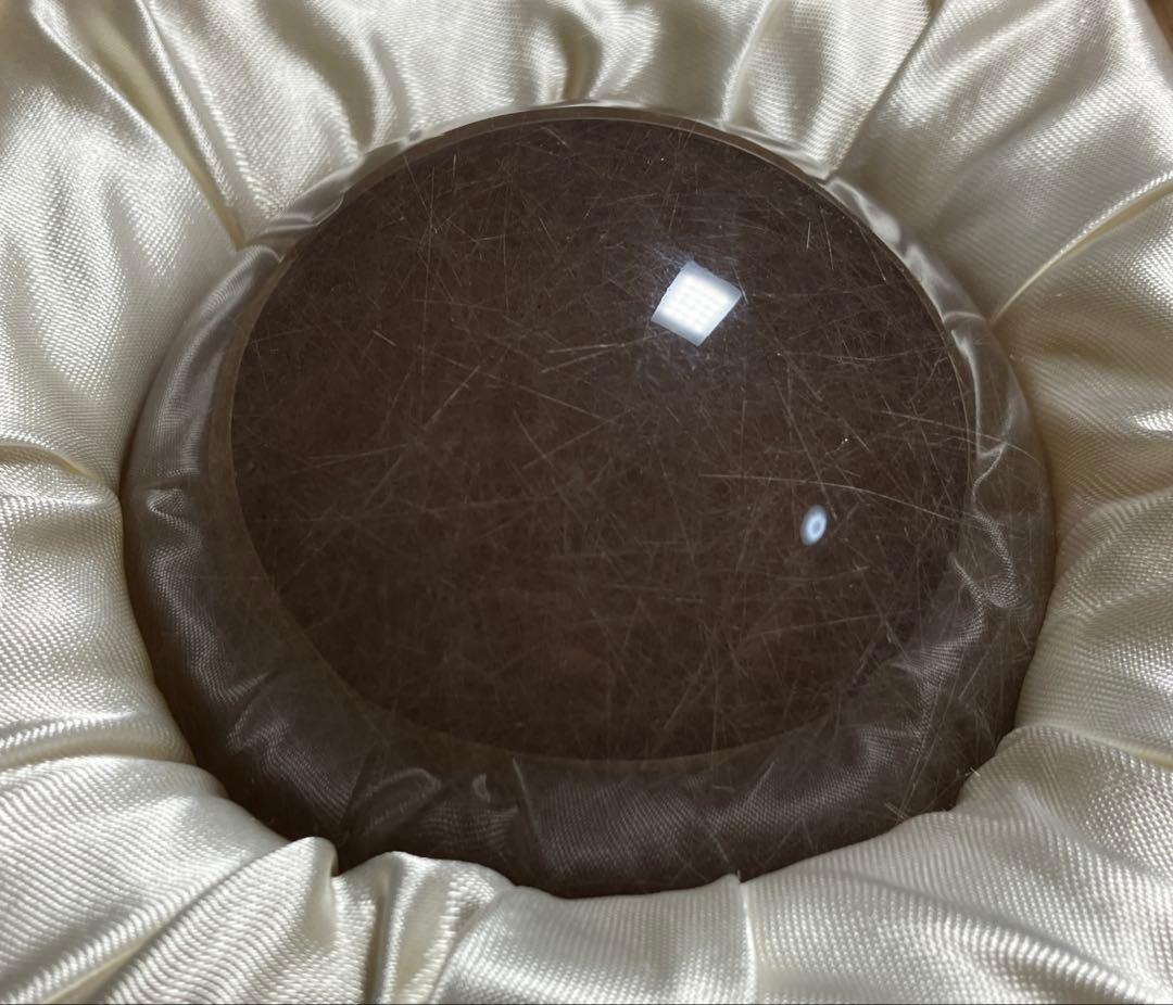 ルチルクォーツ 球体 丸玉　巨大　約8cm 666.7g 木箱入り