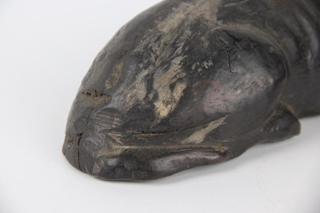 日本 明治時代 木彫 牛 置物 硬木彫刻 FF01-02 - メルカリ