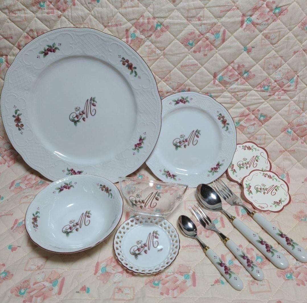 食器 Many レールデュロココ おひとりさま!?セット メゾンドマニー マニー レールデュロココ 陶器 － フレンチカントリーのバラ柄、レース