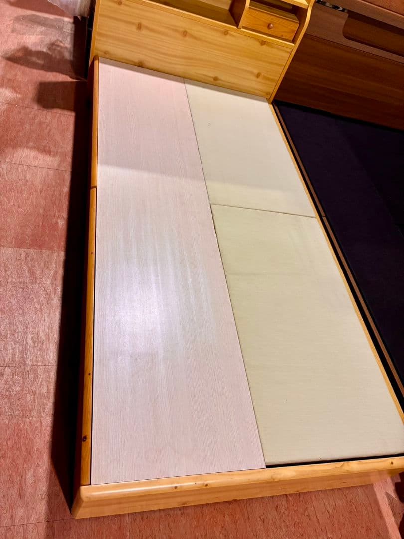 【現地引取OK】ウッド シングルベッドフレーム (ヘッドライト・引き出し付き) 楽天市場】【マラソン期間中全品ポイント10倍】引き出し付き 収納