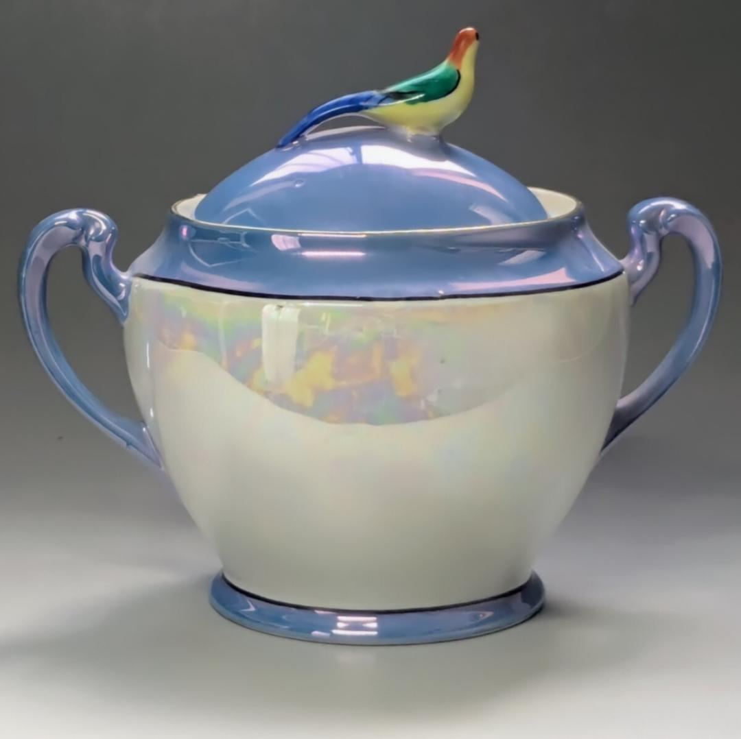 オールドノリタケ アールデコ期大銘品 シリルシー 鳥フィギュリン摘