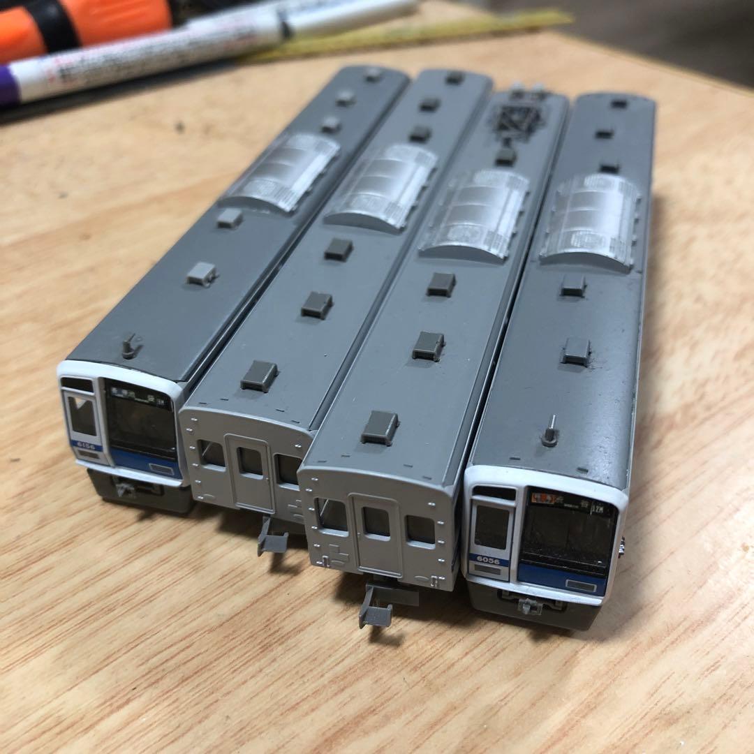 西武6000系　6156F 4両セット 西武6000系アルミ車 (6156編成・シングルアームパンタグラフ) 基本4両