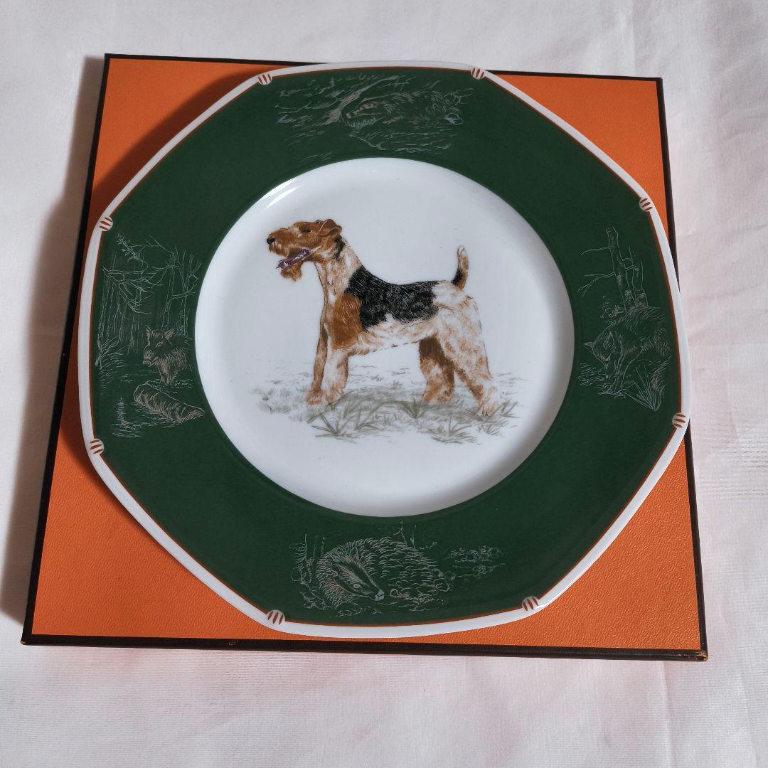 未使用 エルメス シャス 八角プレート ワイヤーフォックステリア 地球