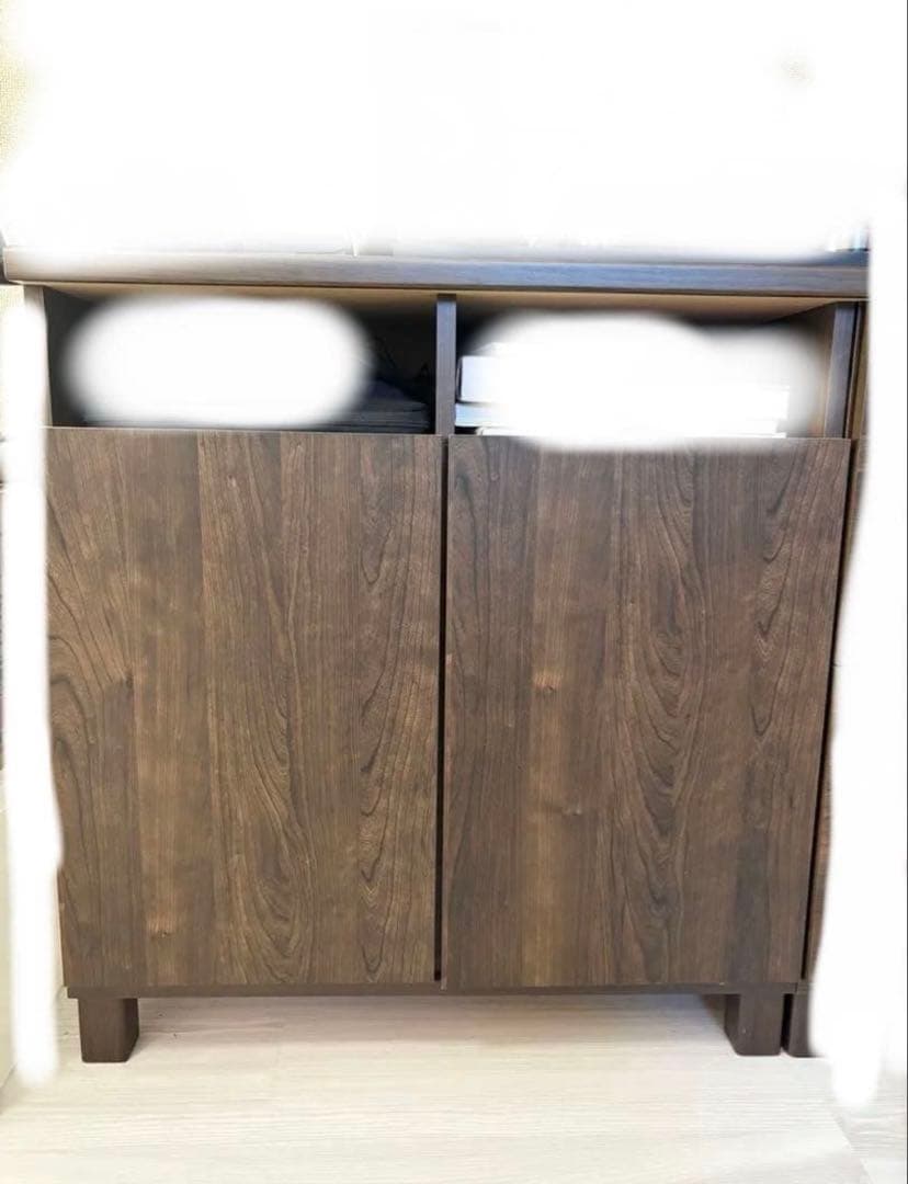 LOWYA サイドボード キャビネット ダークブラウン [幅74] - メルカリ