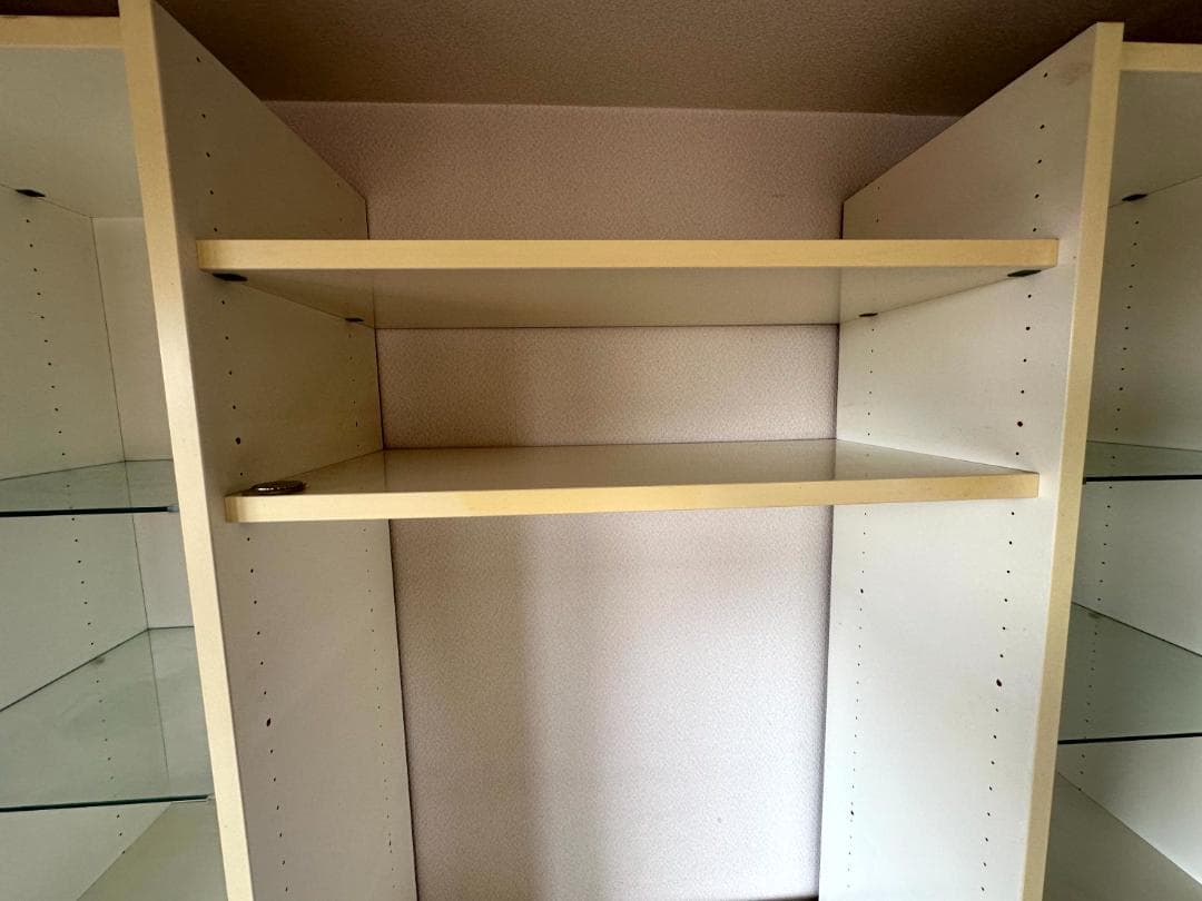 大型 壁面収納棚 ガラス扉キャビネット 208x166x40 - メルカリ