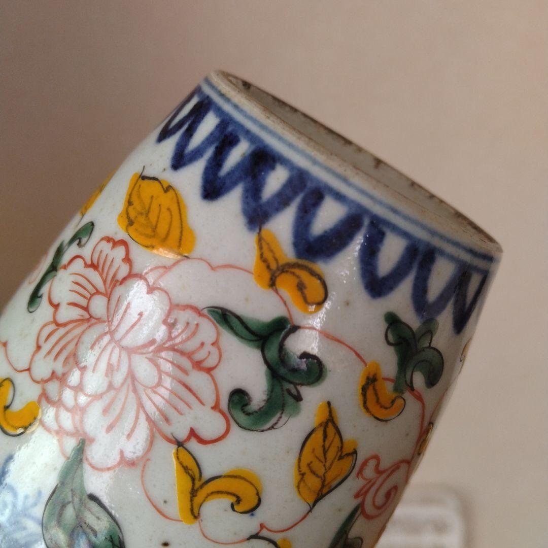 《緊急セール！》天啓年製古伊万里古染付五彩色絵猪口