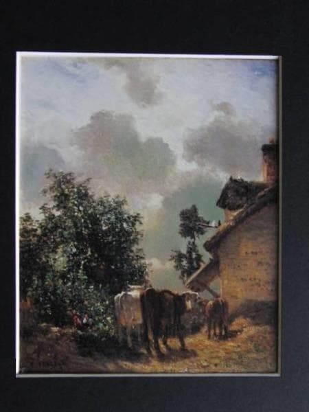 コンスタン・トロワイヨン、家畜、希少な額装用画集より、新品高級額装付 モネに筆触分割を教えた、牛の画家！ コンスタン・トロワイヨン | 練馬