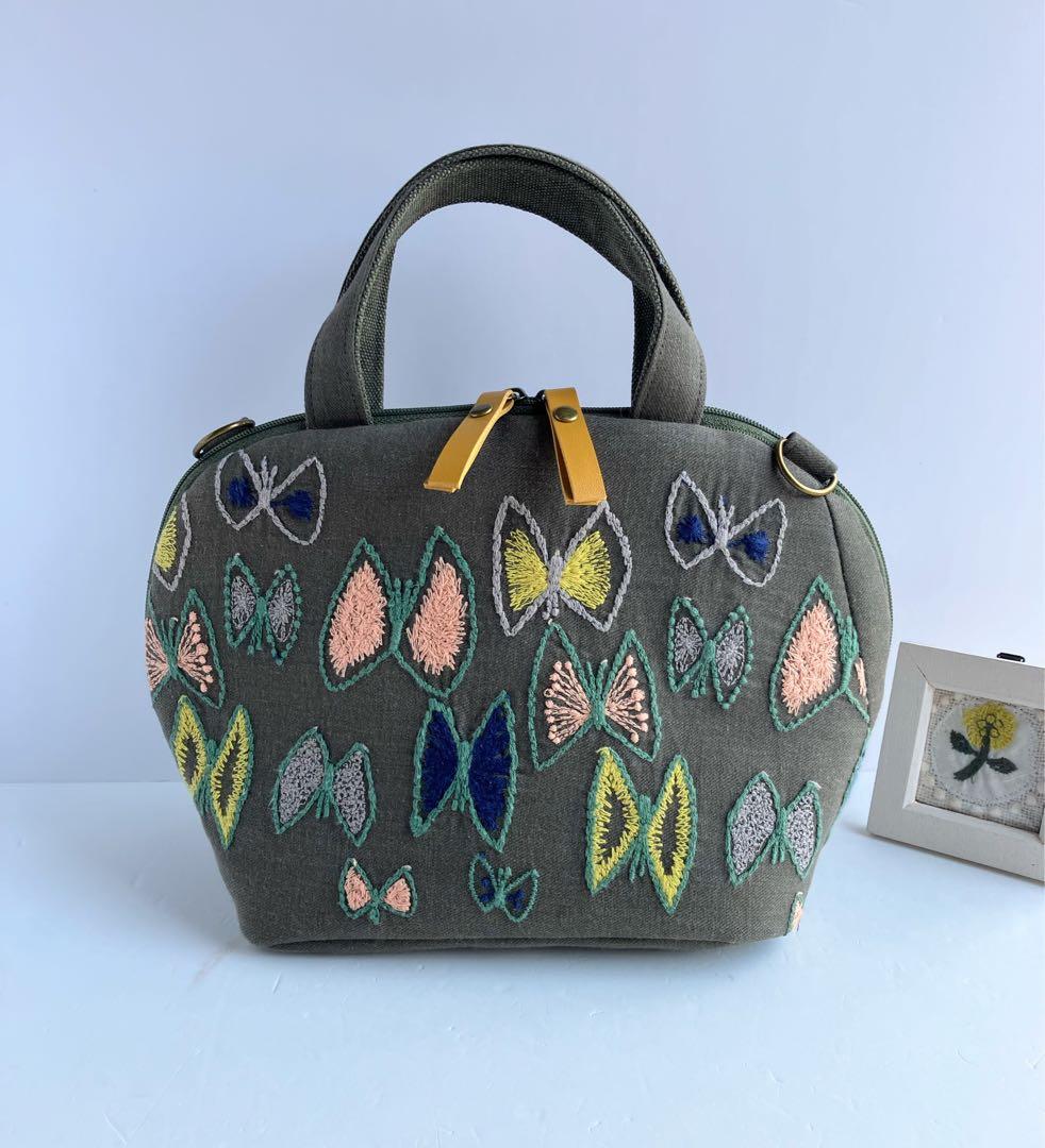 1点のみ ミナペルホネン　レア　sky flower　ミニサイズまるいショルダー ミナペルホネン sky flower ミニバッグ navy | Lin total fashion