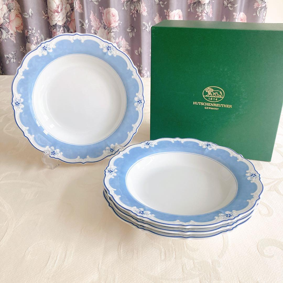 【新品】フッチェンロイター エステール ブルー スーププレート 4枚セット 廃盤 エステール（フッチェンロイター） - ローゼンタール（Rosenthal