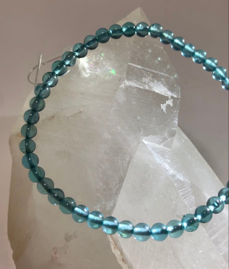 レアカラー❣️《宝石質》　アパタイト　ブレスレット　パライバトルマリンカラー