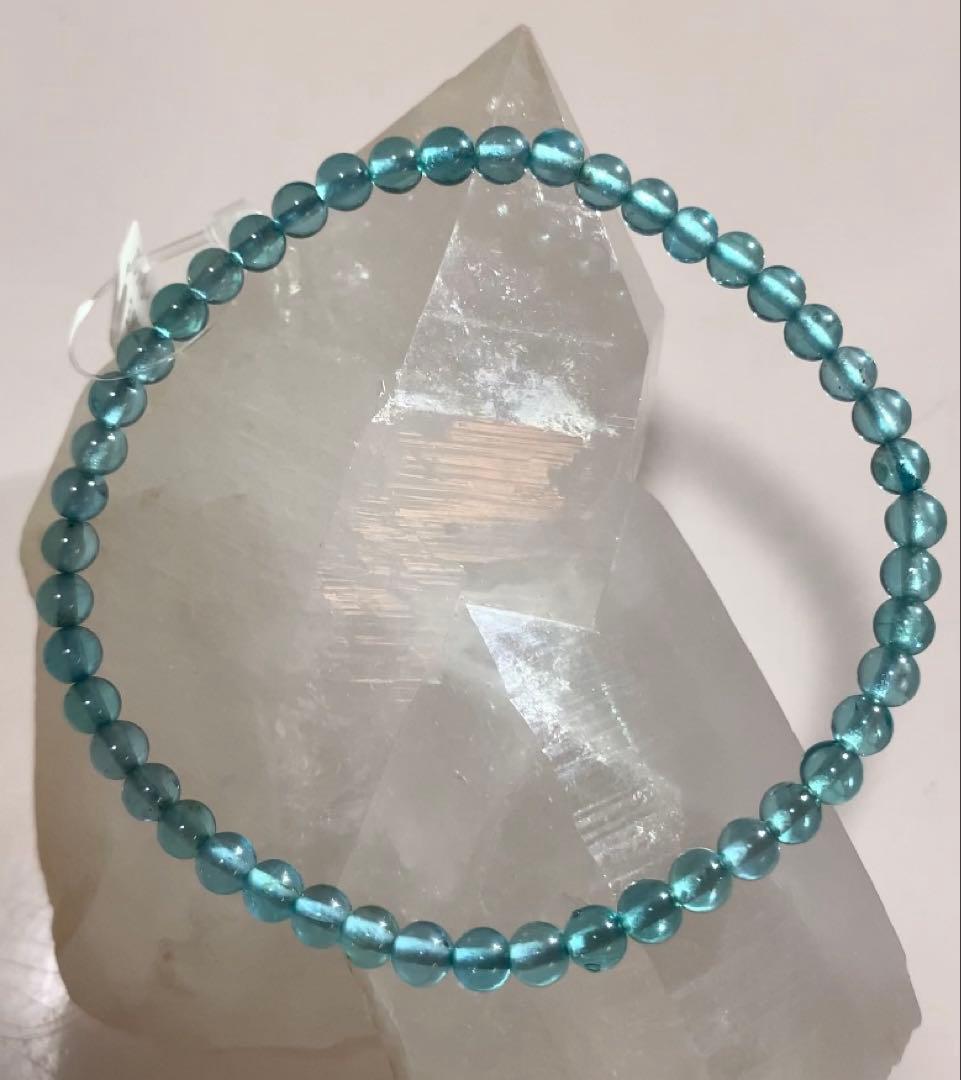 レアカラー❣️《宝石質》　アパタイト　ブレスレット　パライバトルマリンカラー