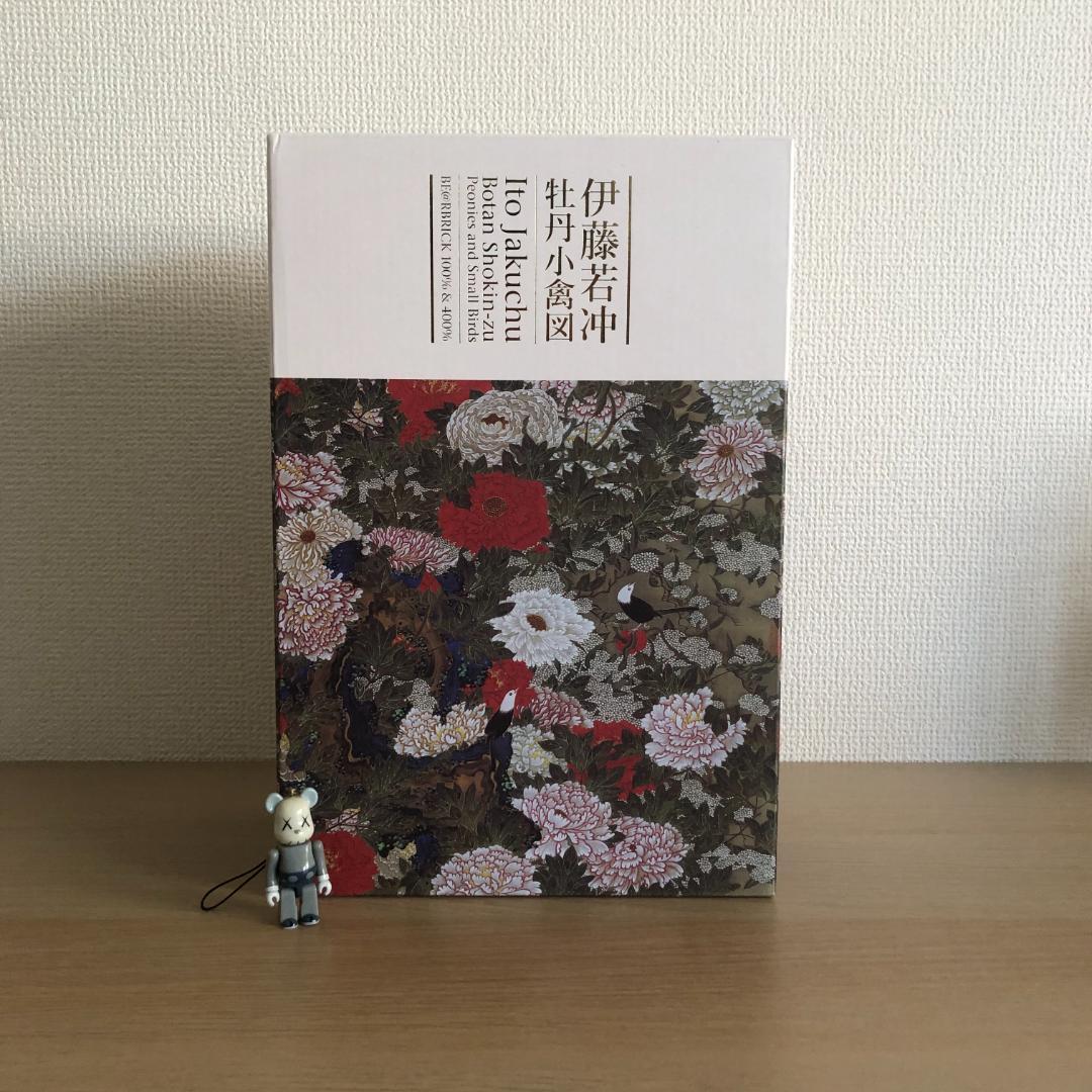 BE@RBRICK 伊藤若冲「牡丹小禽図」 100% & 400% 超絶細密技巧の天才絵師 伊藤若冲の傑作「牡丹小禽図（ぼたん