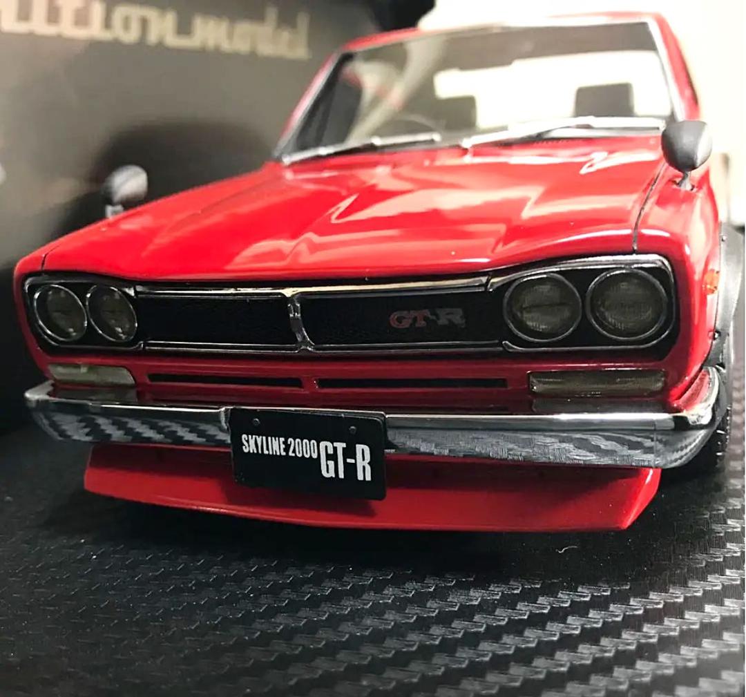 イグニッションモデル 1/18 スカイライン 2000 GT-R 難有り IG1768 1/18 Nissan Skyline 2000 GT-R (KPGC10) Silver With Engine