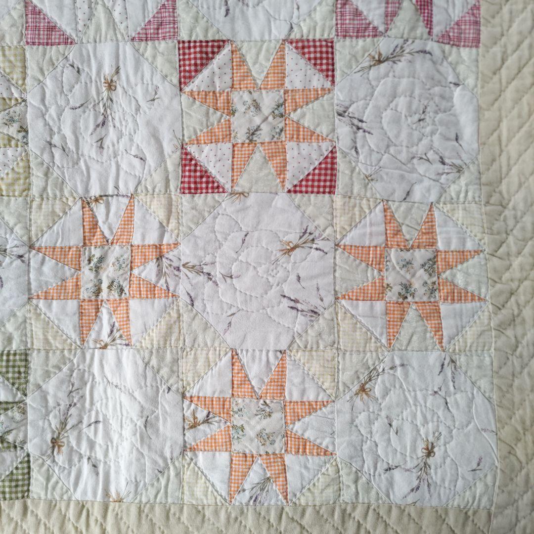 ✨イブニングスターグラデーションベッドカバー✨パッチワークキルト