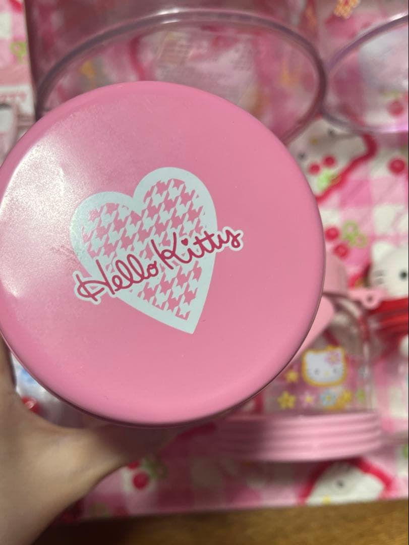 レア キティ キッチン シュガーポット 缶 いちご 赤 カオハナ 千鳥