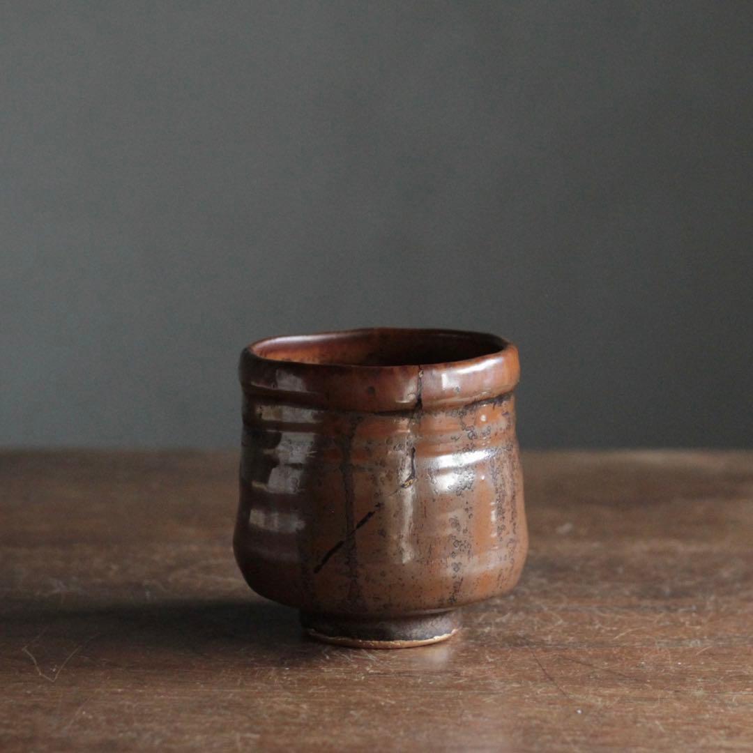鉄釉 筒茶碗 古美術 古道具 アンティーク 茶道具 茶碗 茶道具 筒茶碗（つつちゃわん） 筒茶碗 御本雲鶴 中村 与平 | 千年の