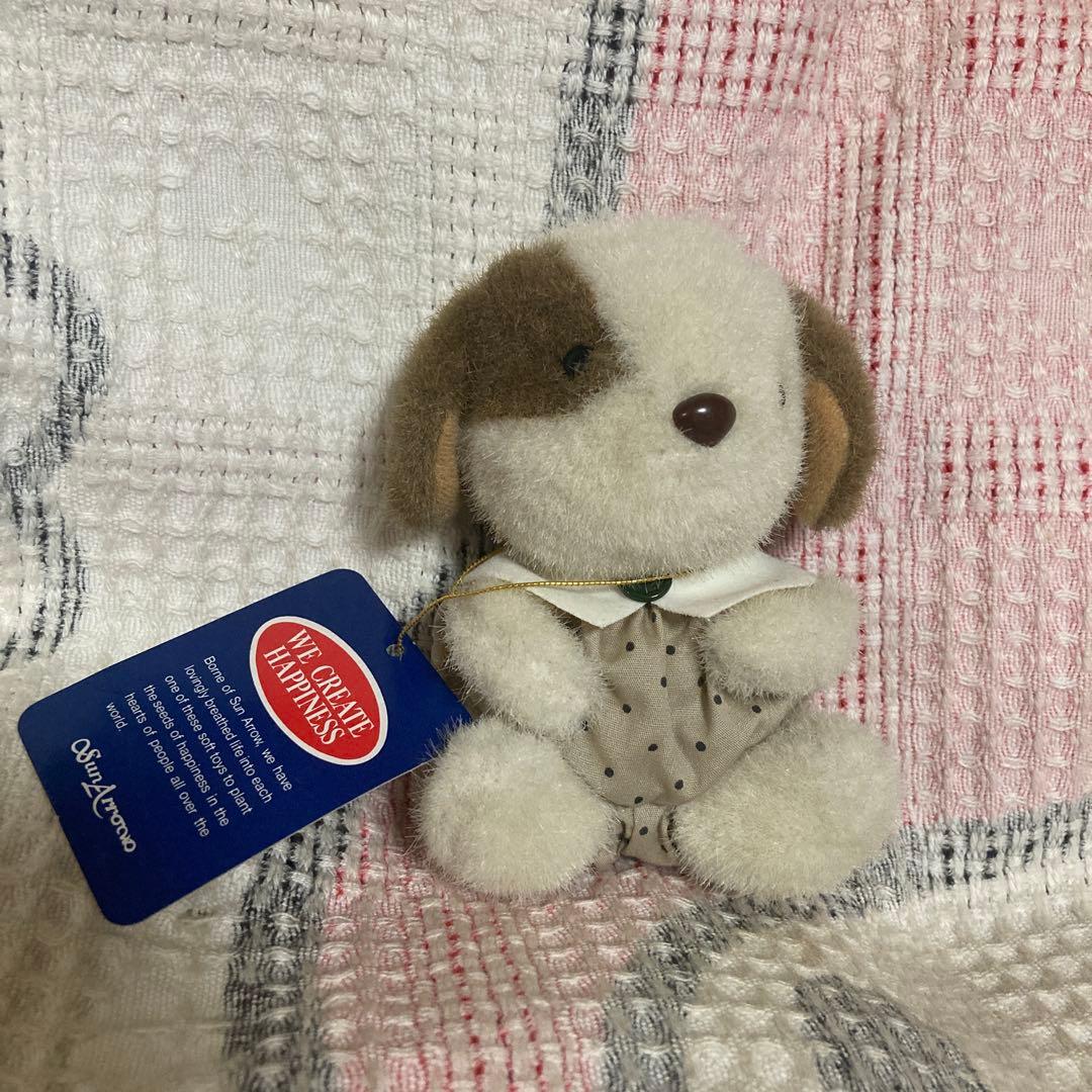 昭和レトロ サンアロー 夢の回転木馬 ピンドット 犬 ぬいぐるみ 中古品