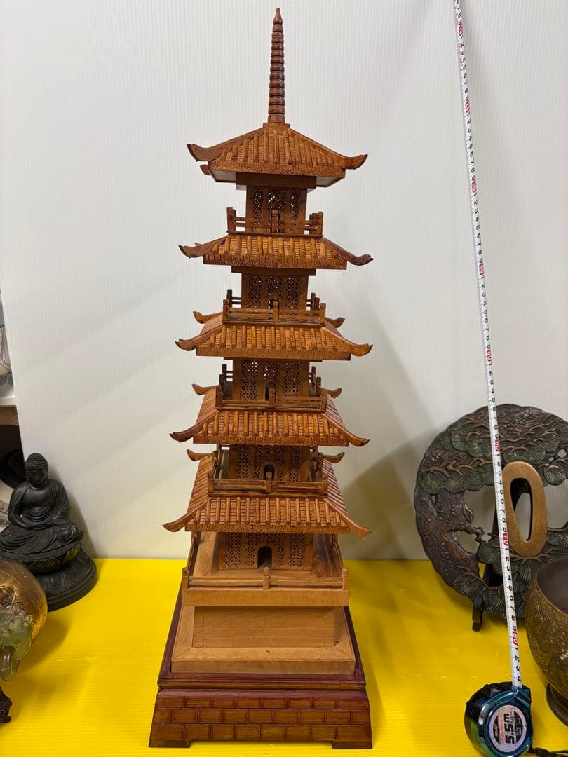 昭和レトロ五重の塔置物（木製）✨【新春お宝雑貨市】✨ ki-gu-mi 五重塔[建物 歴史 クラフト 大人 木製 木 子供 模型 キット