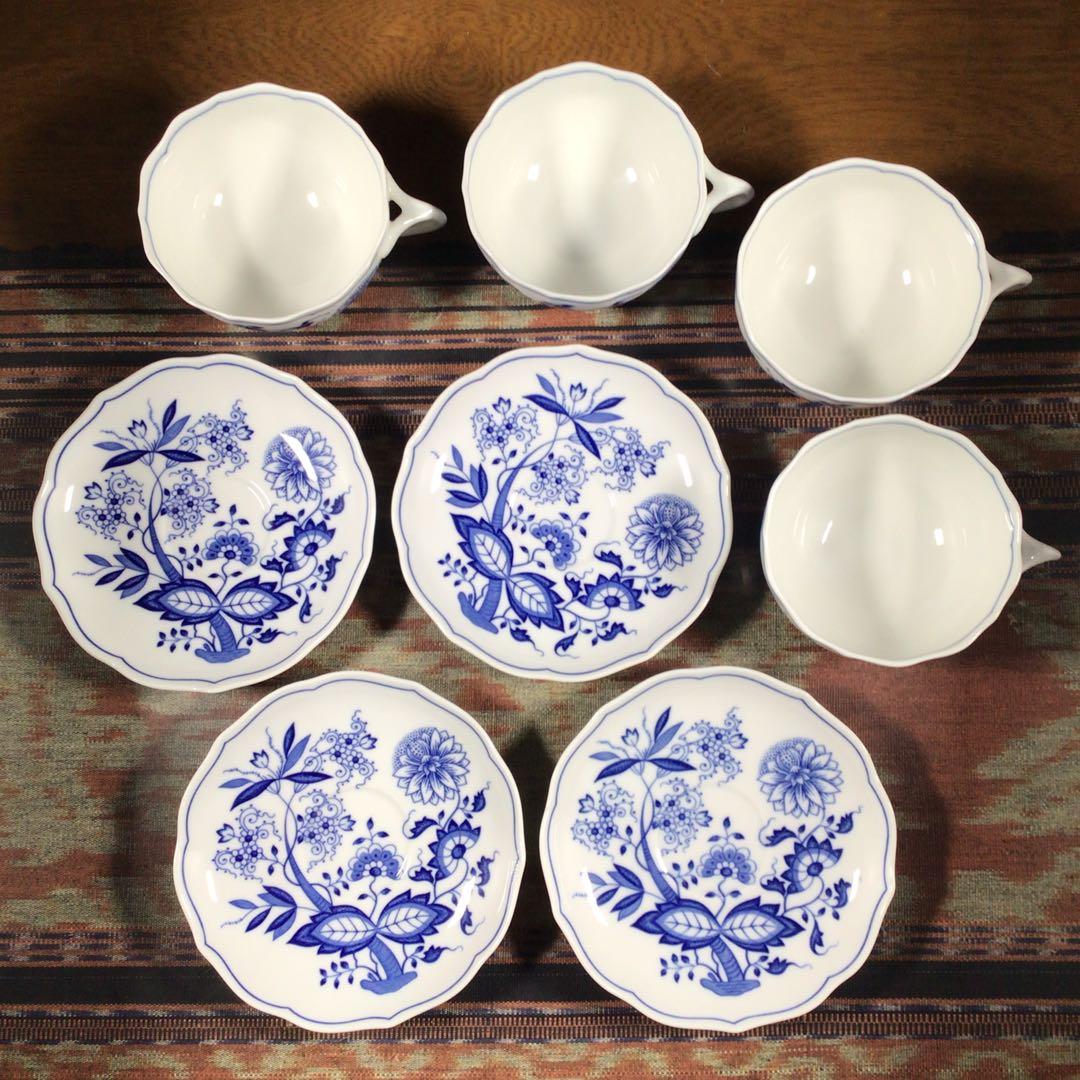 フッチェンロイター × マイセン 『ブルーオニオン』 カップ&ソーサー 4