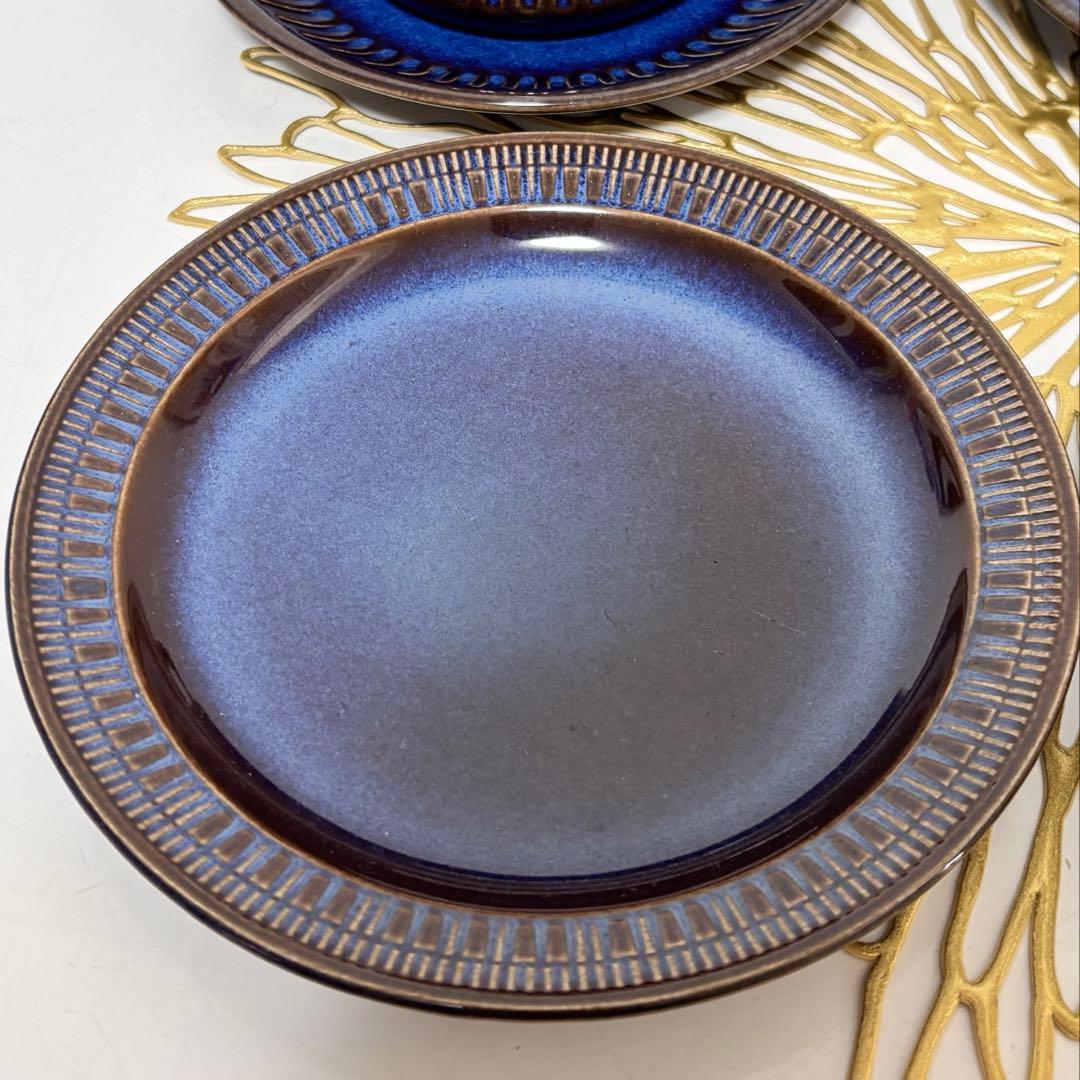 ゲフレ コスモス 濃紺の食器セット 4点（皿3枚、カップandソーサ1