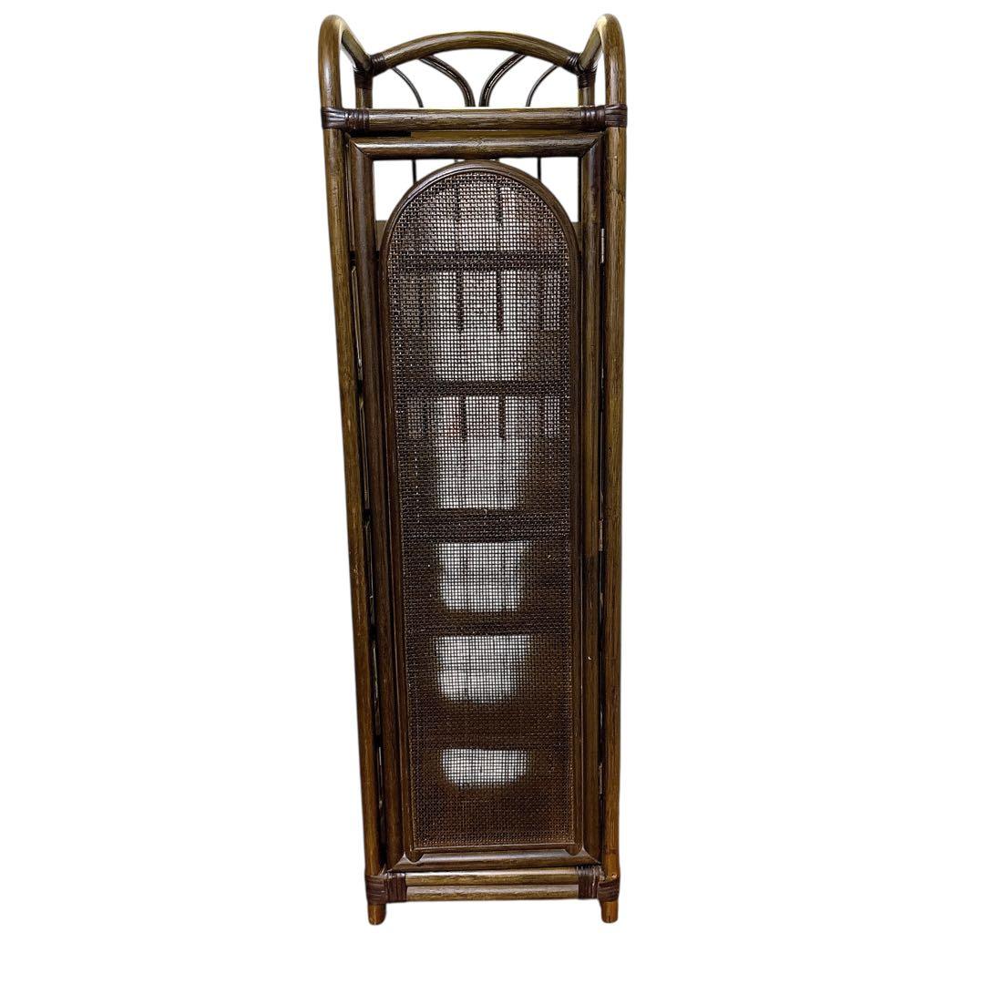 ラタン　家具 籐 シューズラック 靴箱　玄関　収納　6段 ブラウン インテリア VeroMan シューズラック ラタン 編み シューズボックス 籐 木製 ラタン