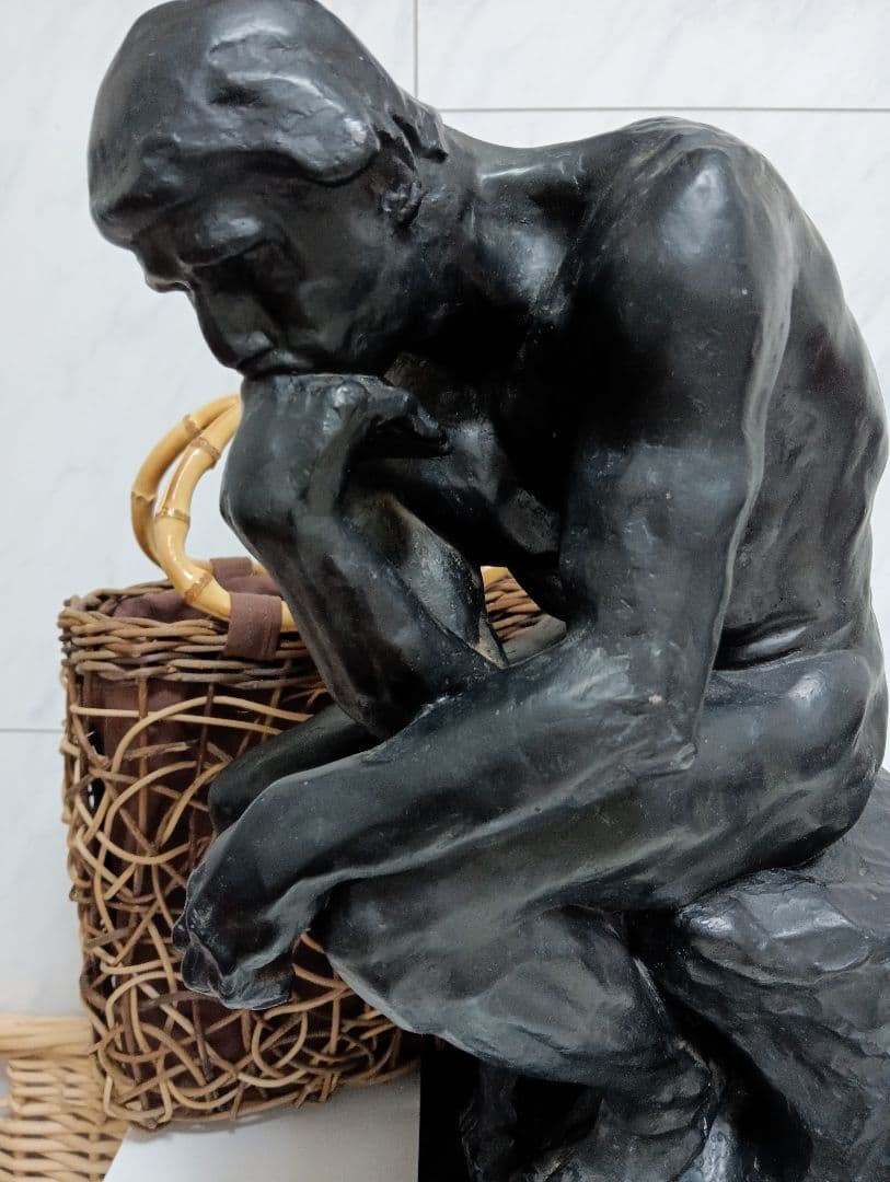 オーギュスト・ロダン稀少高さ４０センチ「考える人」モチーフ木彫美術彫刻飾り置物 正晴堂 ブロンズ製 オーギュスト・ロダン『考える人』 | 東京書芸館