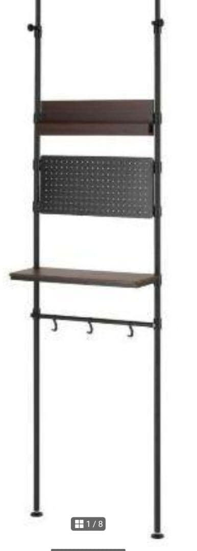 ハンマートーン塗装　幅60cm突っ張りテンションラック　壁面収納　ウォールラック Luminous 突っ張りラック 幅60cm 5段 ルミナスノワール ブラック 黒