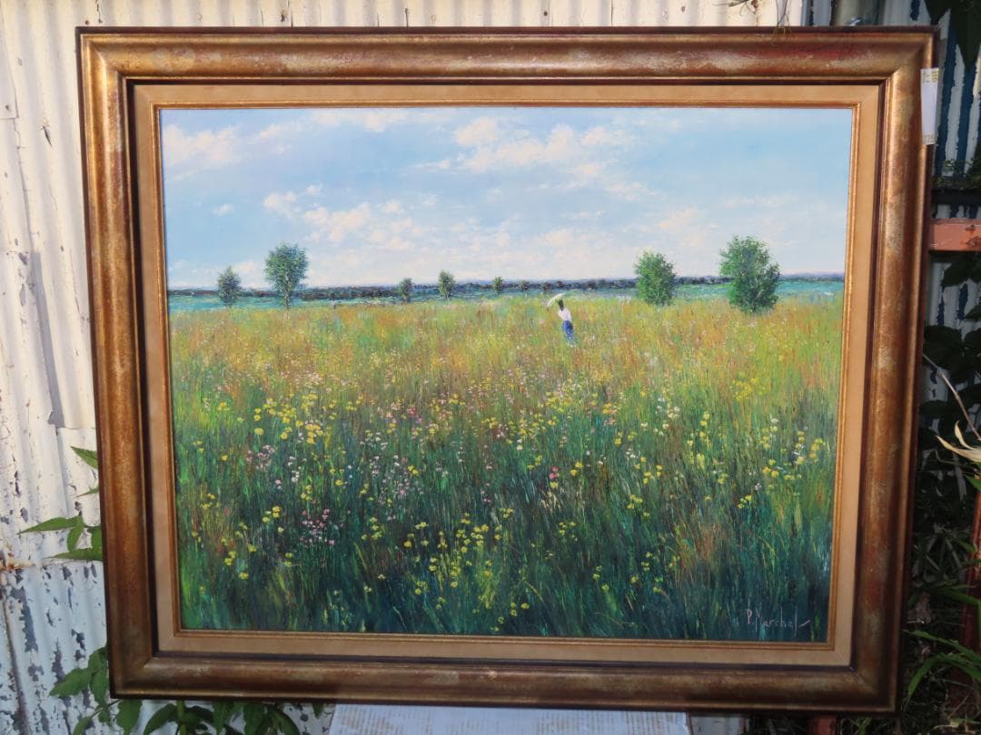 美しい南仏の印象派　P.Marchal　パトリス・マーシャル　真作保証 25号 BURMA-SHAVE | 1940's～ FRENCH WORK PIQUE TROUSER (W31 / BEAUTIFUL