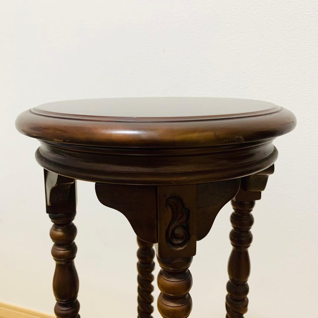 英国 アンティーク 木製 フラワースタンド 花台 燭台 飾り棚 猫脚