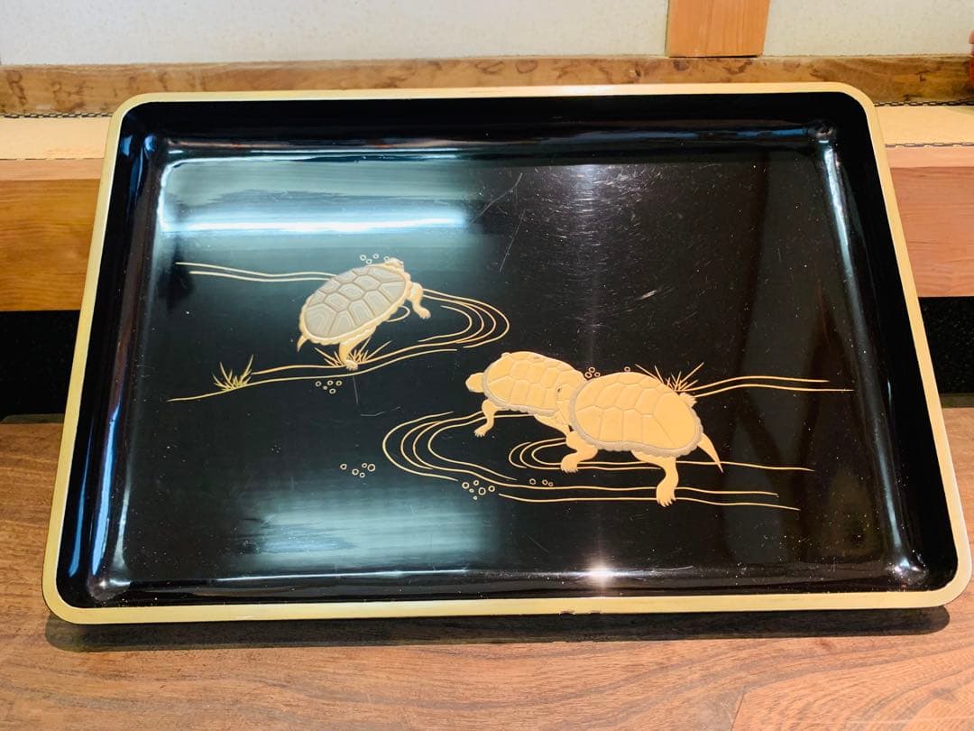 硯盆　広蓋　お盆　蒔絵　亀　天保時代　骨董　アンティーク 硯盆 広蓋 お盆 蒔絵 亀 天保時代 骨董 アンティーク - メルカリ