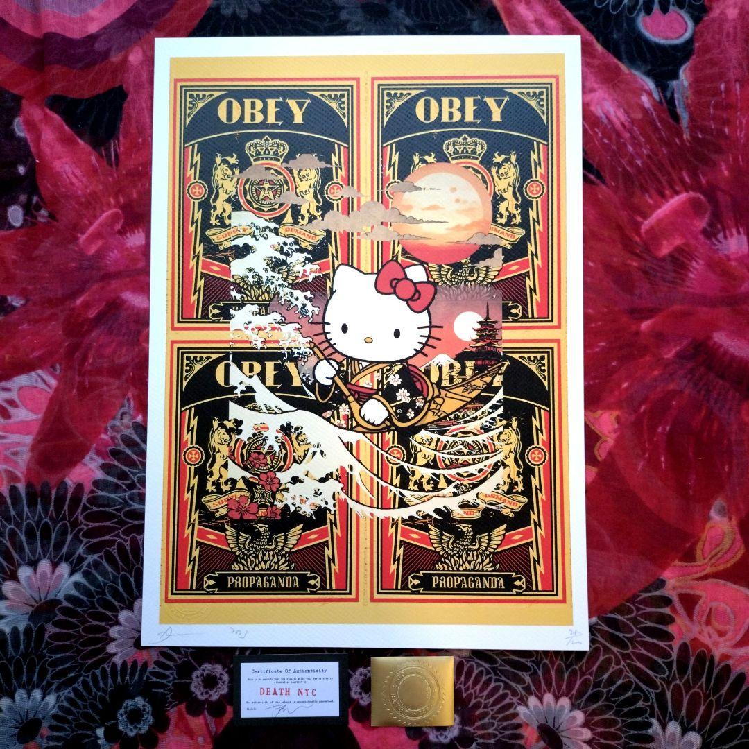 DEATH NYC Hello Kitty シルクスクリーン DEATH NYC Graffiti Pop Art Print Hello Kitty Rare Banksy Takashi