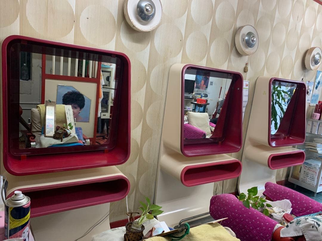 【良品】ピエールカルダン　ミラー　レッド　美容室