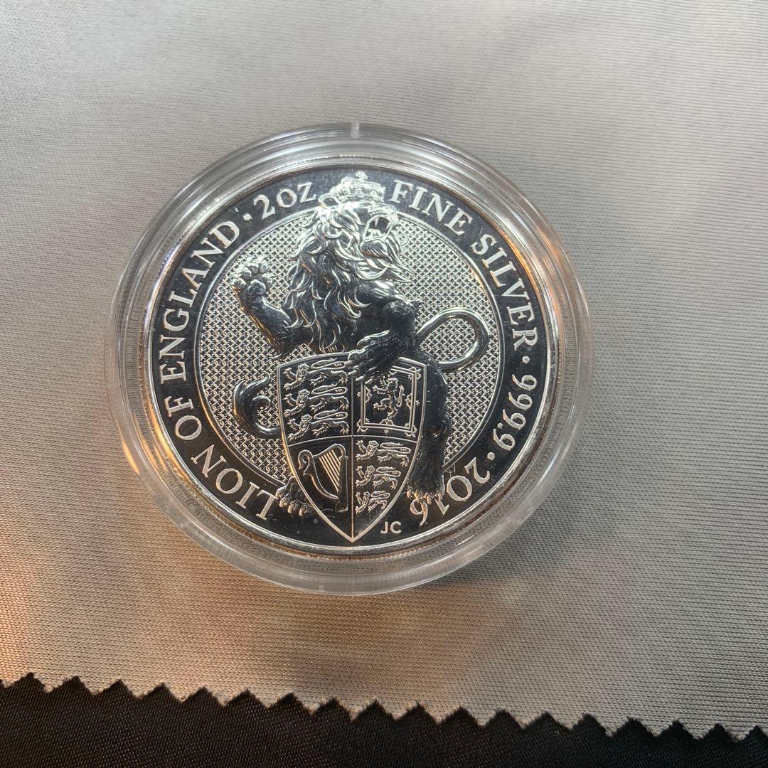 S 2 純銀貨 2オンス クイーンズビースト　2016 ライオン・イングランド 純銀貨 2オンス クイーンズビースト 2016 ライオン・イングランド M2