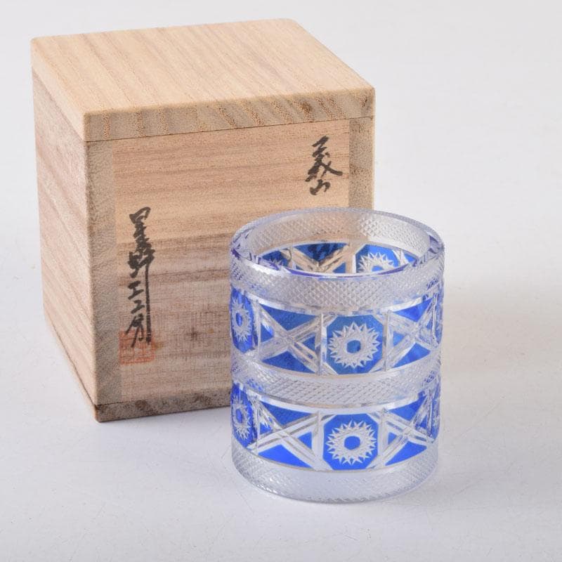 茶道具　硝子工芸　星野工房　義山　切子　蓋置　共箱　C　9072 茶道具 硝子工芸 星野工房 義山 切子 蓋置 共箱 C 9072 - メルカリ