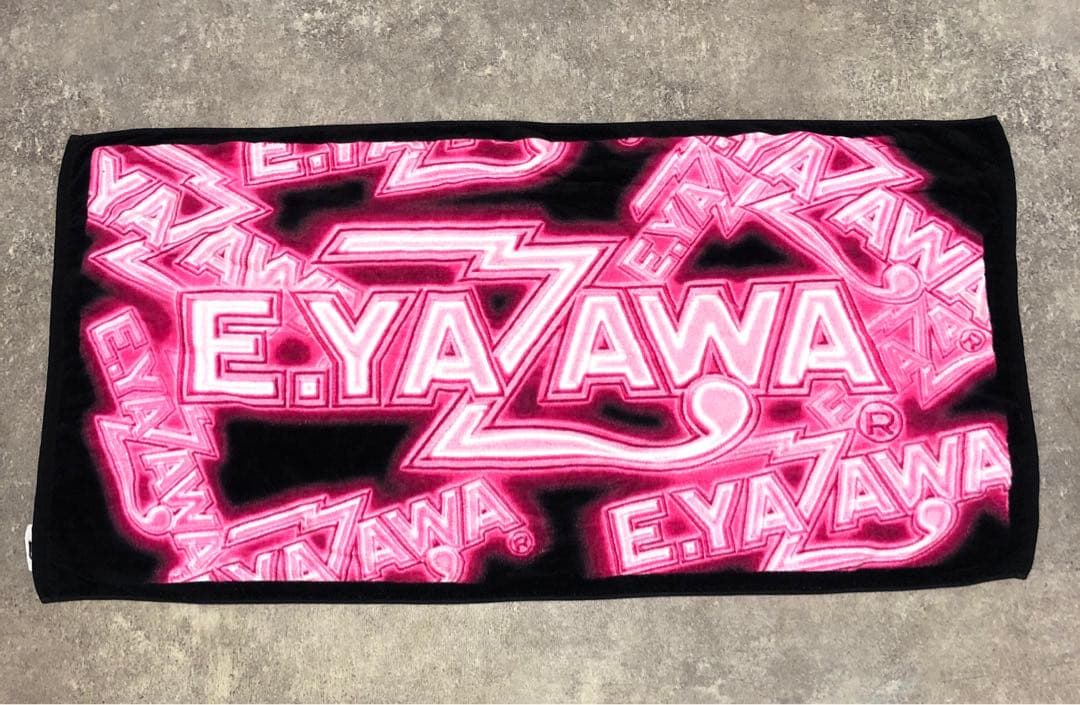 フォロー割□ 矢沢永吉 ジュニアビーチタオル E.YAZAWA ピンク ネオン