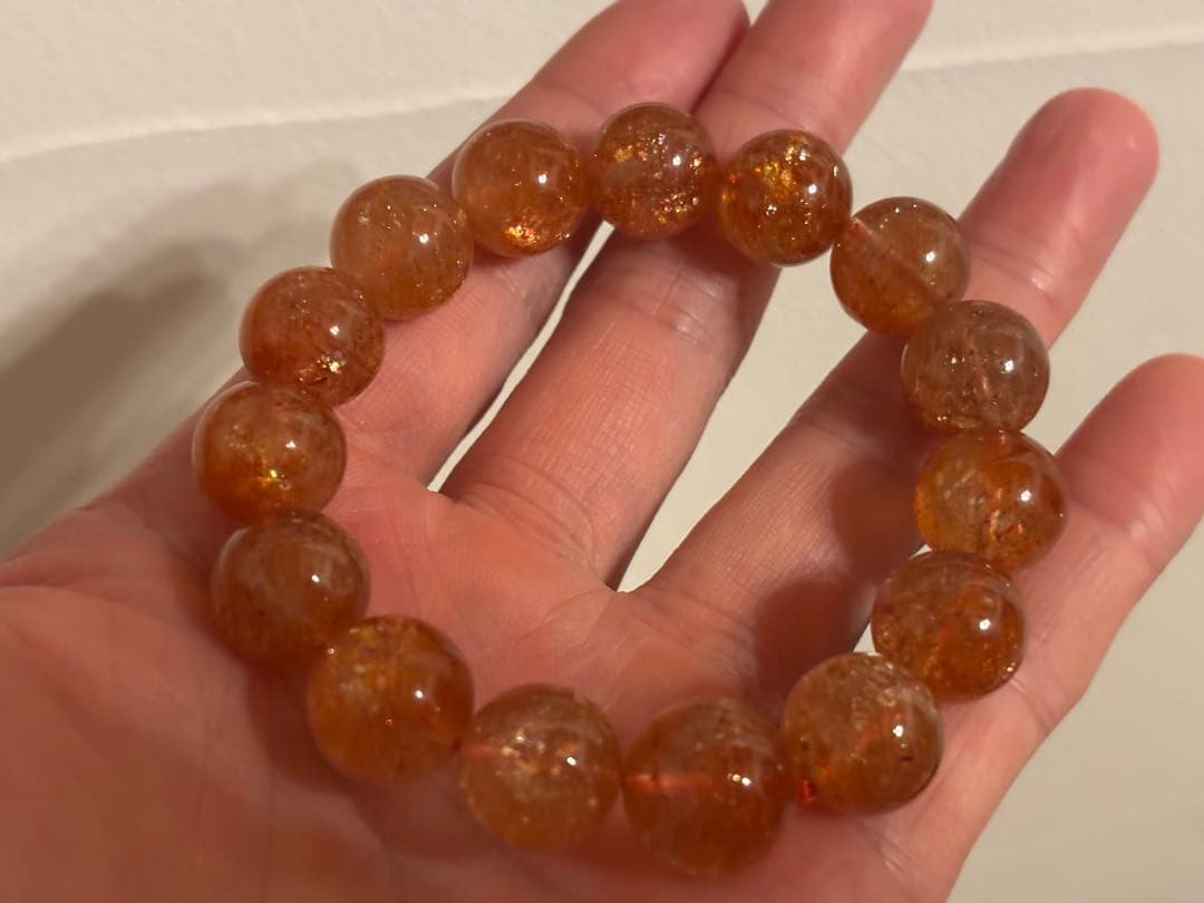 【高品質】サンストーン　13.5mm 大珠