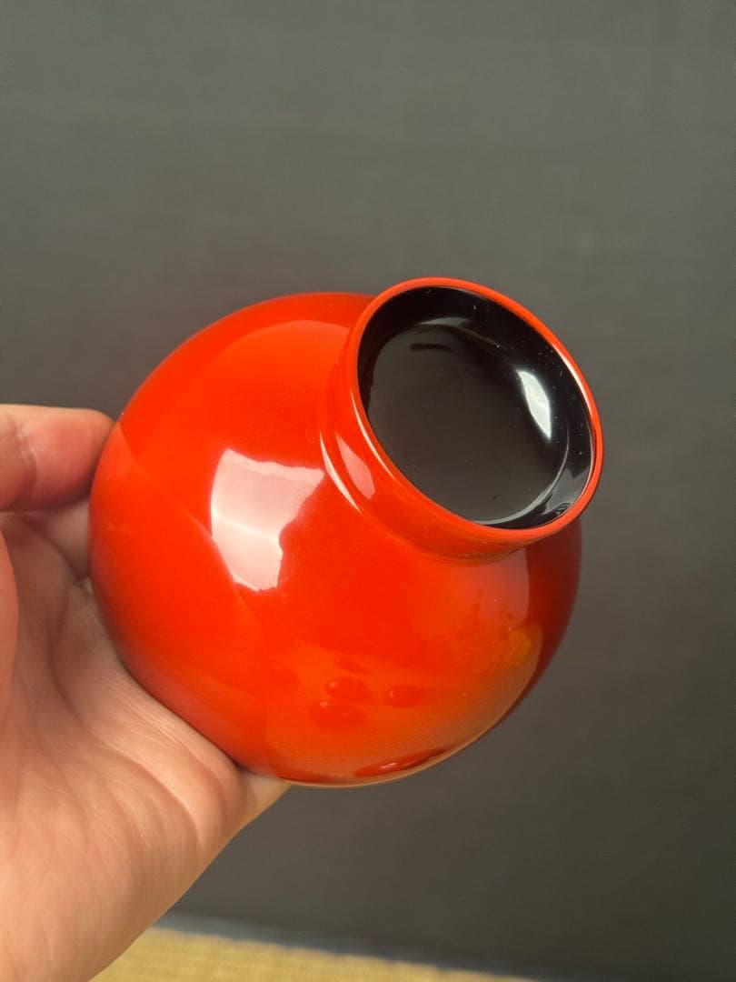 輪島塗 絵付 まり椀 5客 本堅地 中島松朗 (九香)作 布