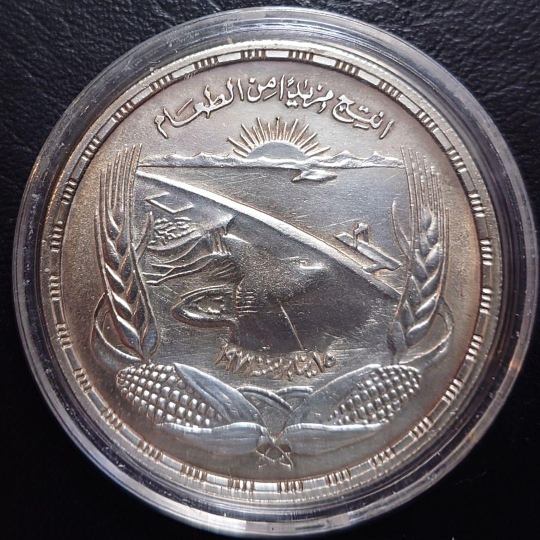 1973年エジプト銀貨 1ポンド FAO記念銀貨 silver720 大型銀貨 - メルカリ