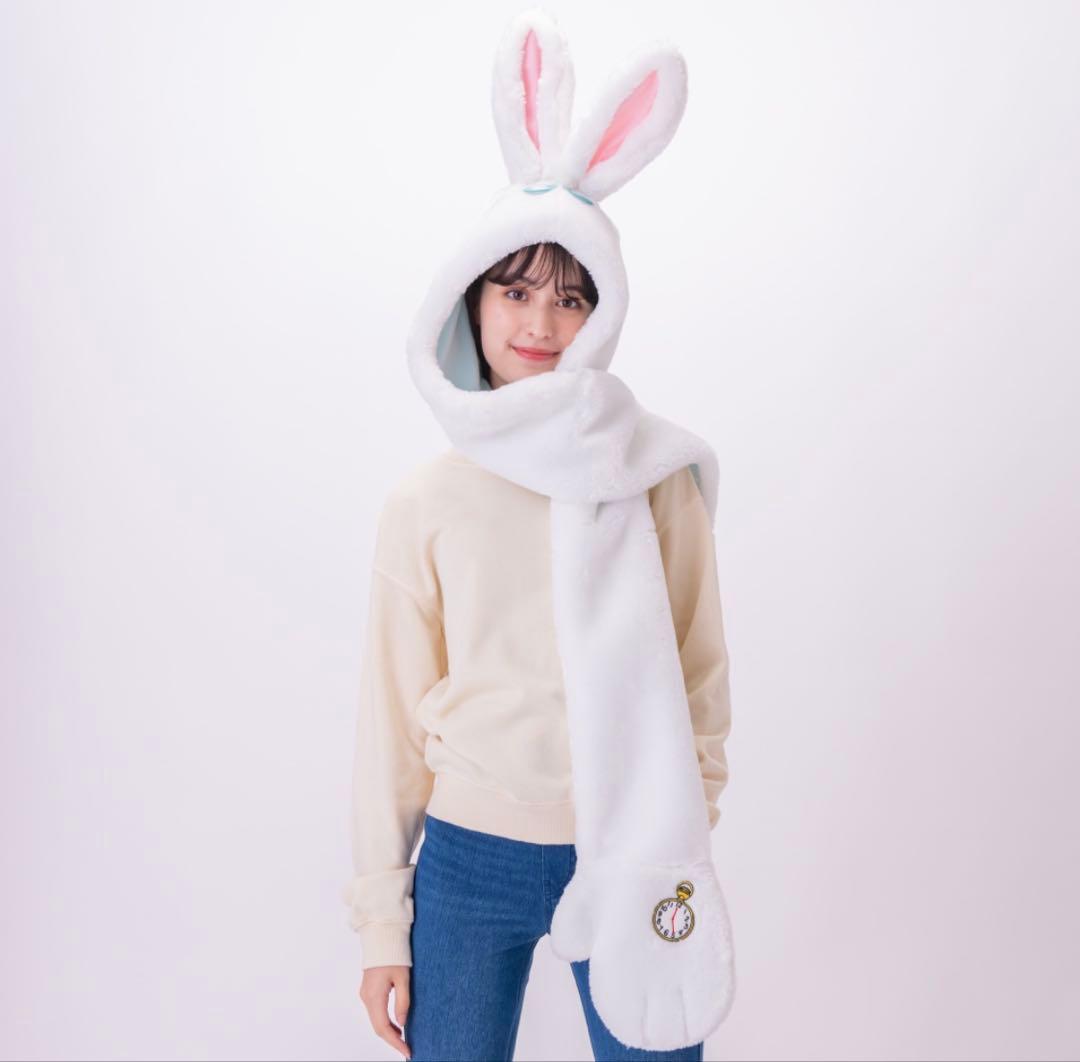 アリス 白うさぎ ディズニー マフラーキャップ - メルカリ