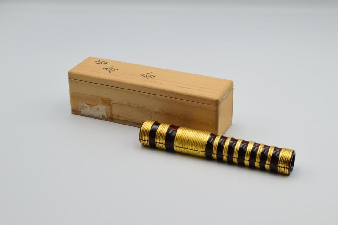 北村葵春作 笛 香合 共箱付 木製・漆塗り ea61550c5c524ee011463e9eaf54d0