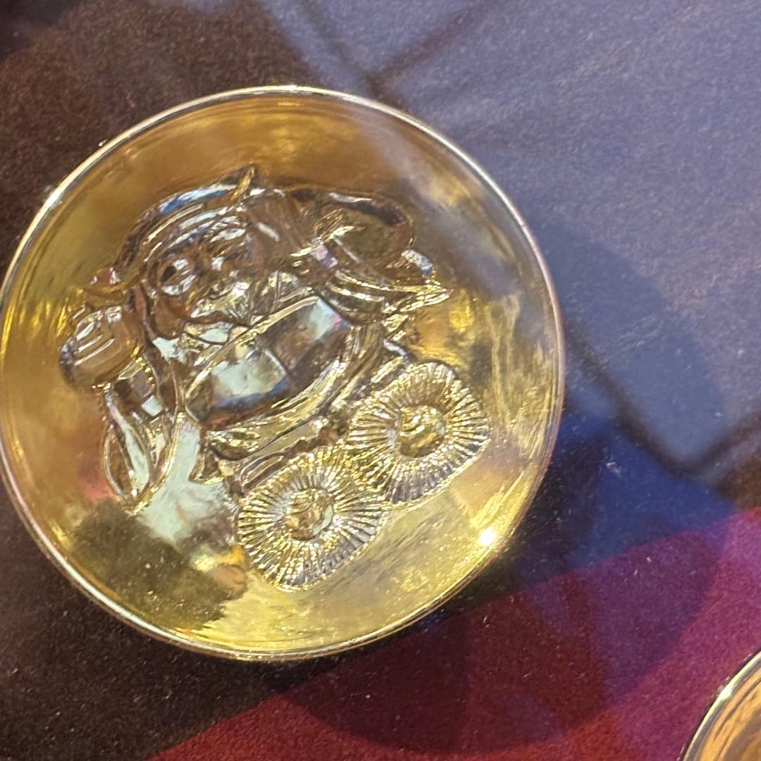 昭和レトロ 額装 額縁 七福神 扇金 金杯24KGP 壁掛け飾り 金運 幸運 鶴