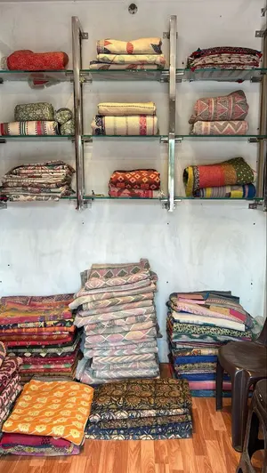 187 ヴィンテージ ラリーキルト / カンタキルト カバー 厚手 希少 青